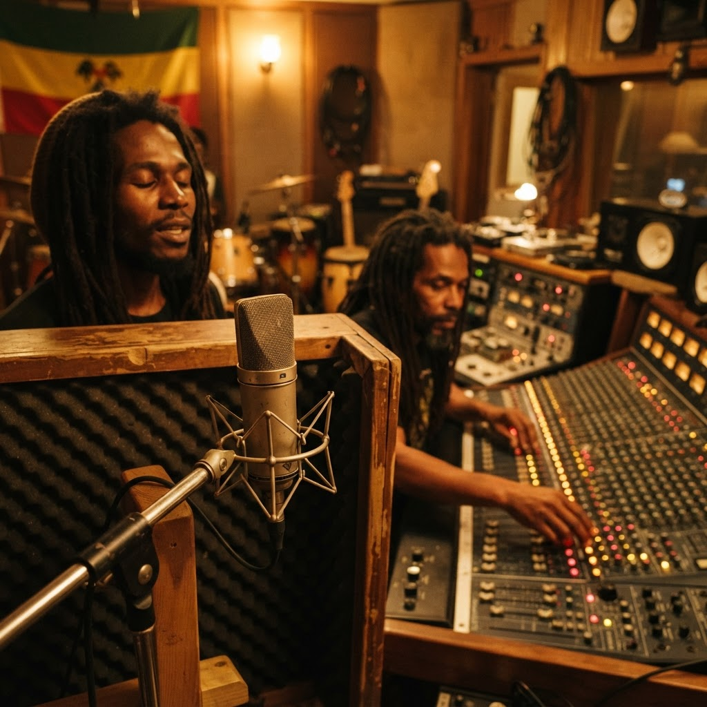 Illustrative studio image — represents the reggae music theme, not the actual pop-up shows.